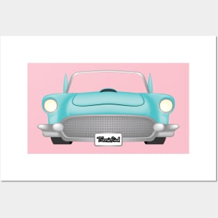 Teal Muscle Car Posters and Art